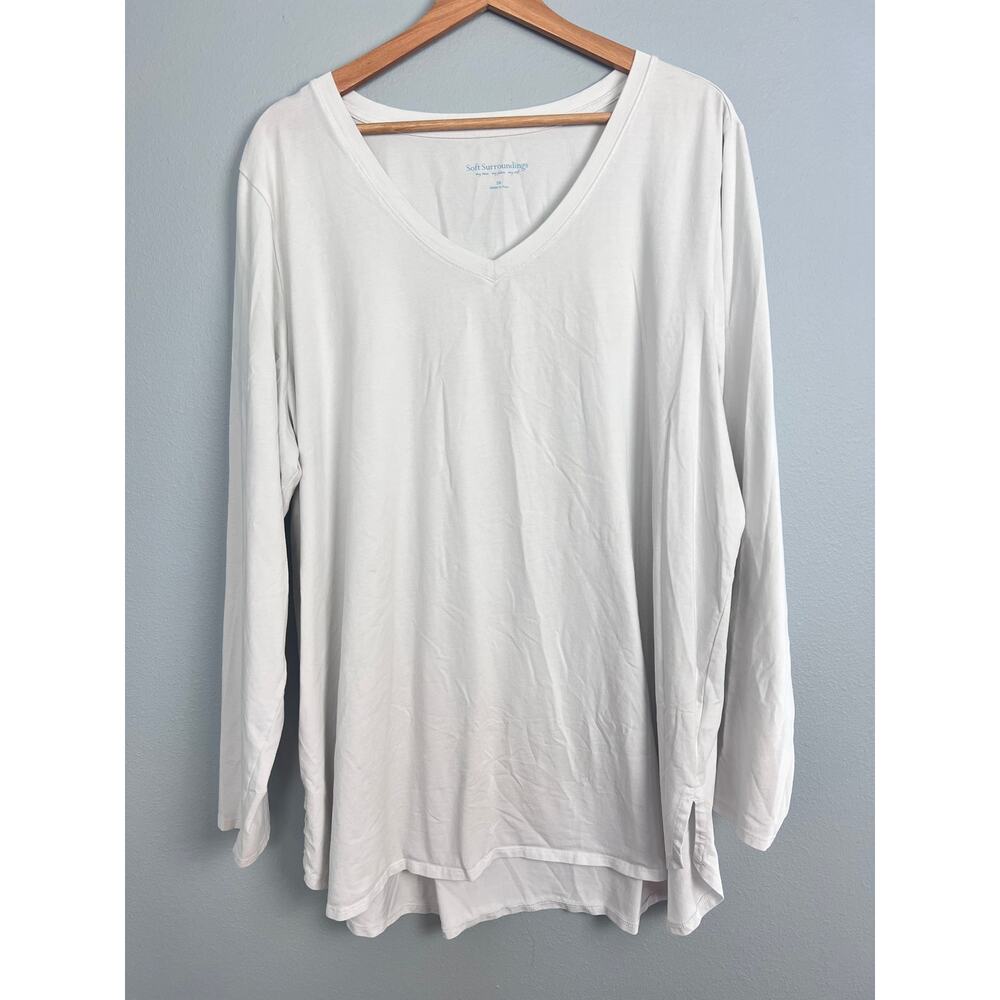 Soft Surroundings Women's 2X Tunic T-Shirt Top Pima Cotton Stretch V-Neck Casual - Picture 11 of 11